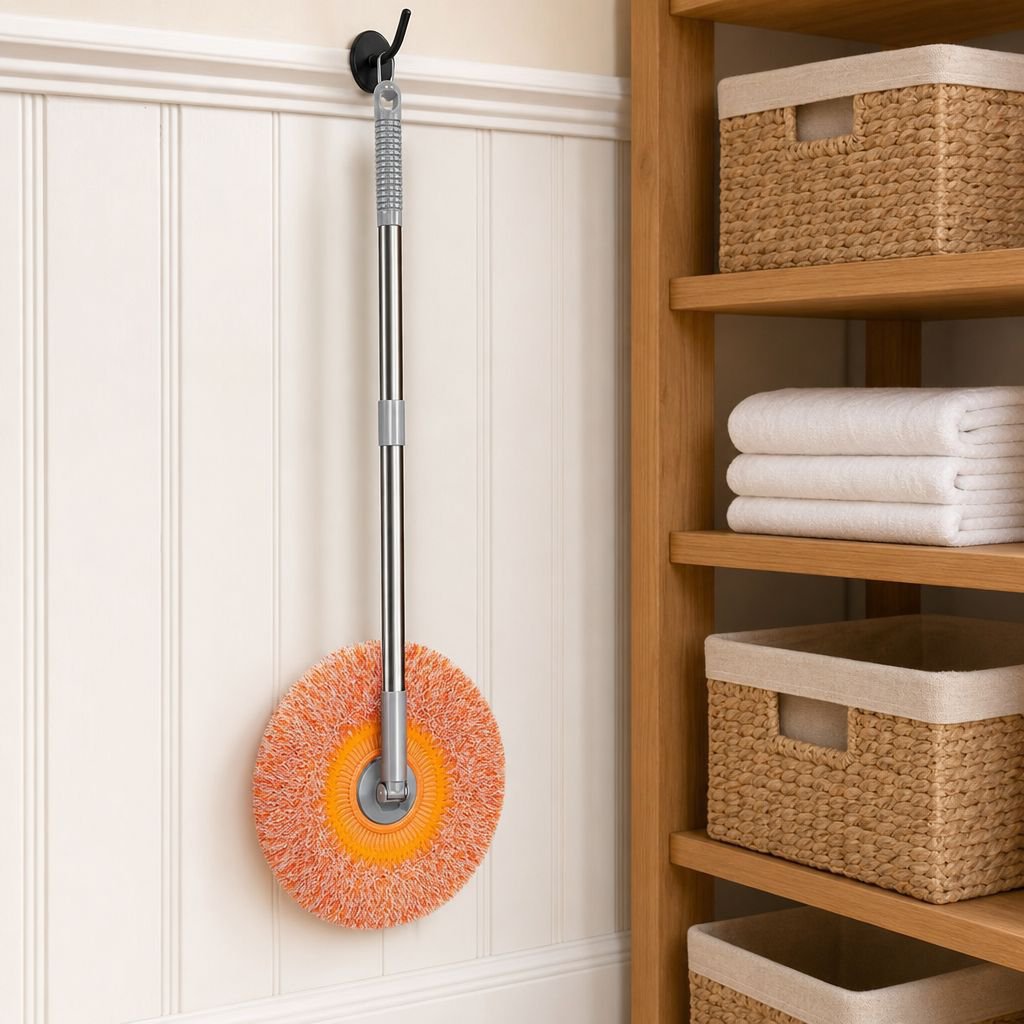 Adjustable mop for hard-to-reach ceiling corners