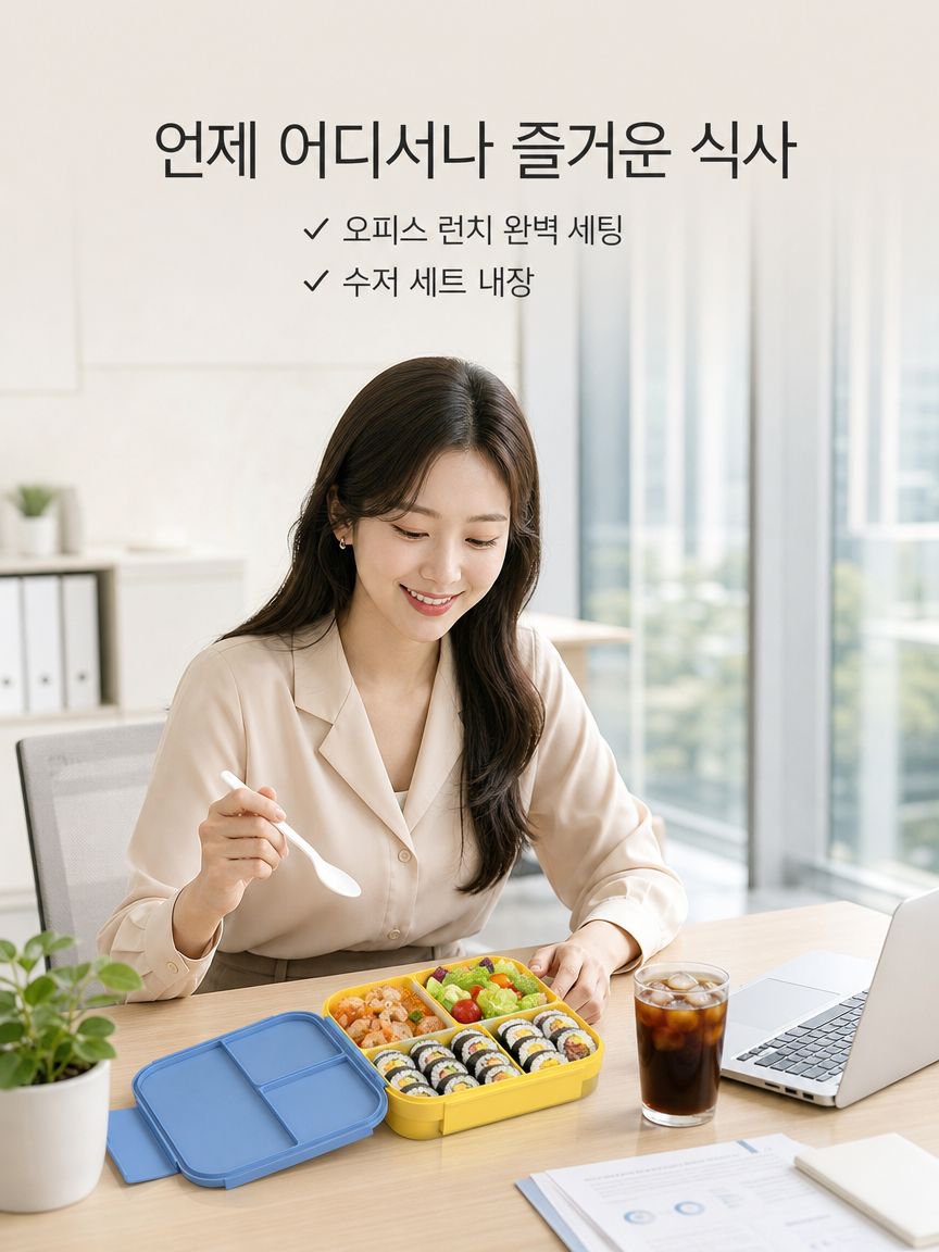 휴대용 칸막이 도시락통