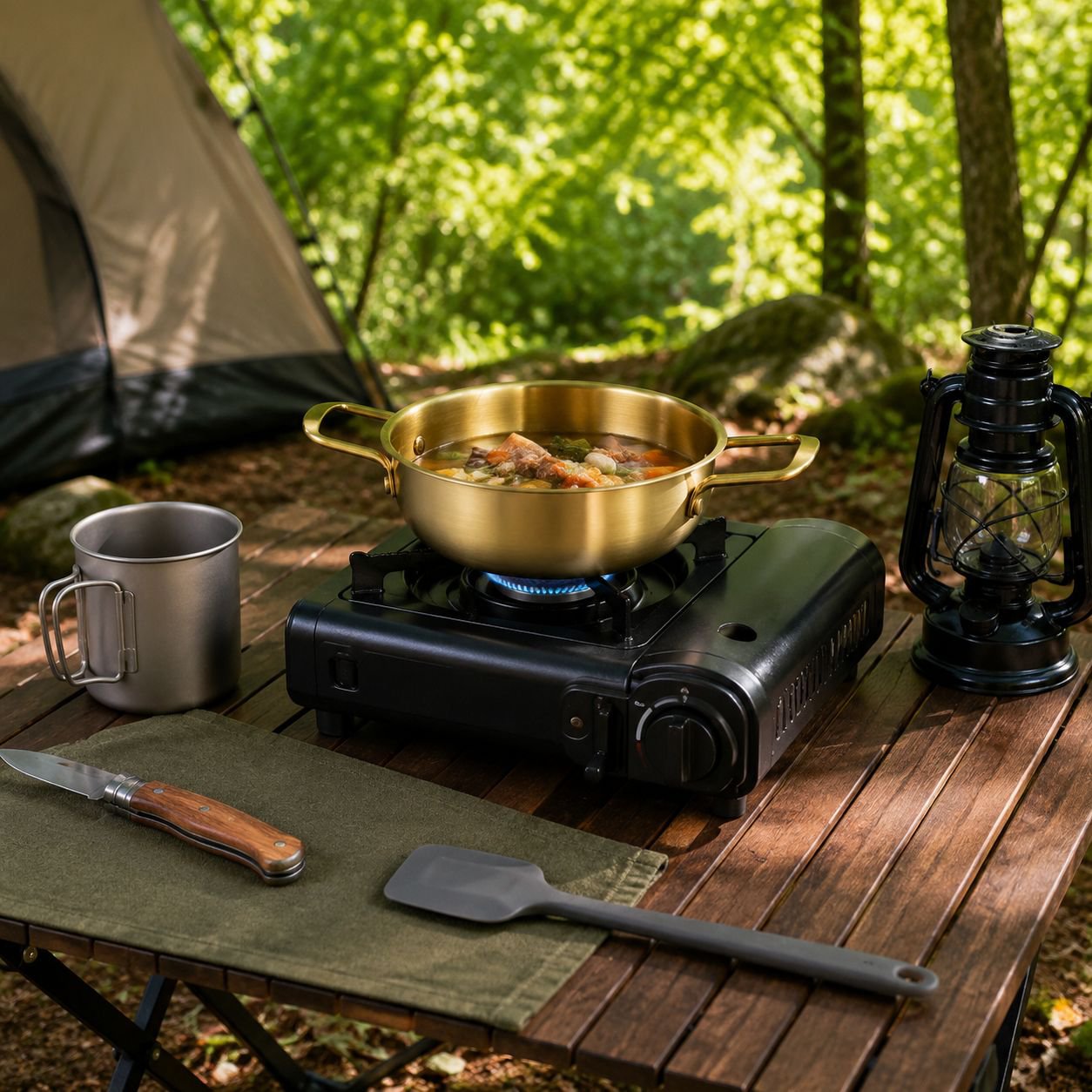 Multi-Functional Double-Ear Army Hot Pot, Golden Thickened Version, for Instant Noodles and Seafood