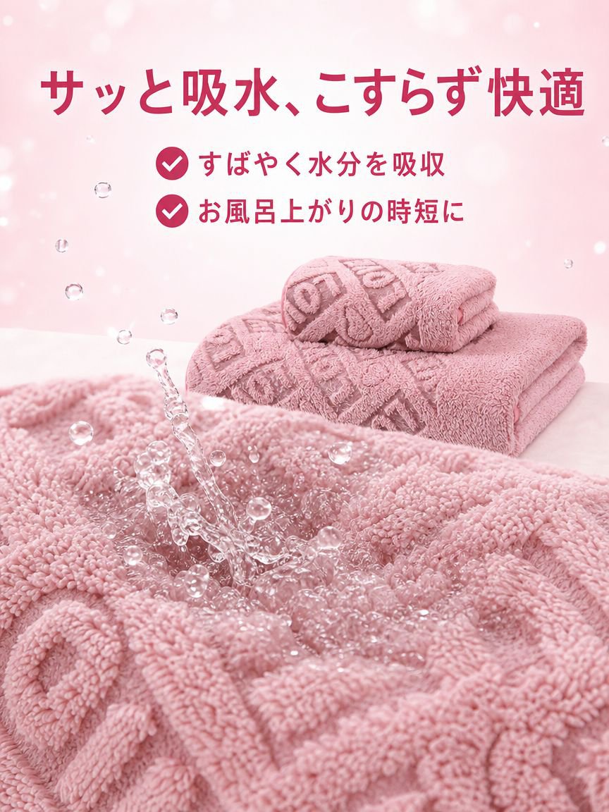 かわいい柄のバスタオル