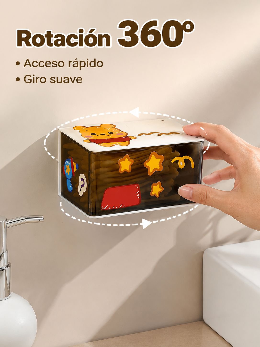 Caja de almacenamiento giratoria de pared multifuncional
