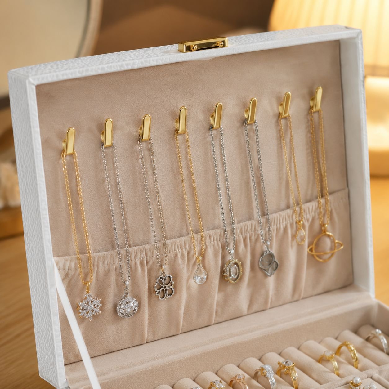 Luxury earring organizer with multiple compartments