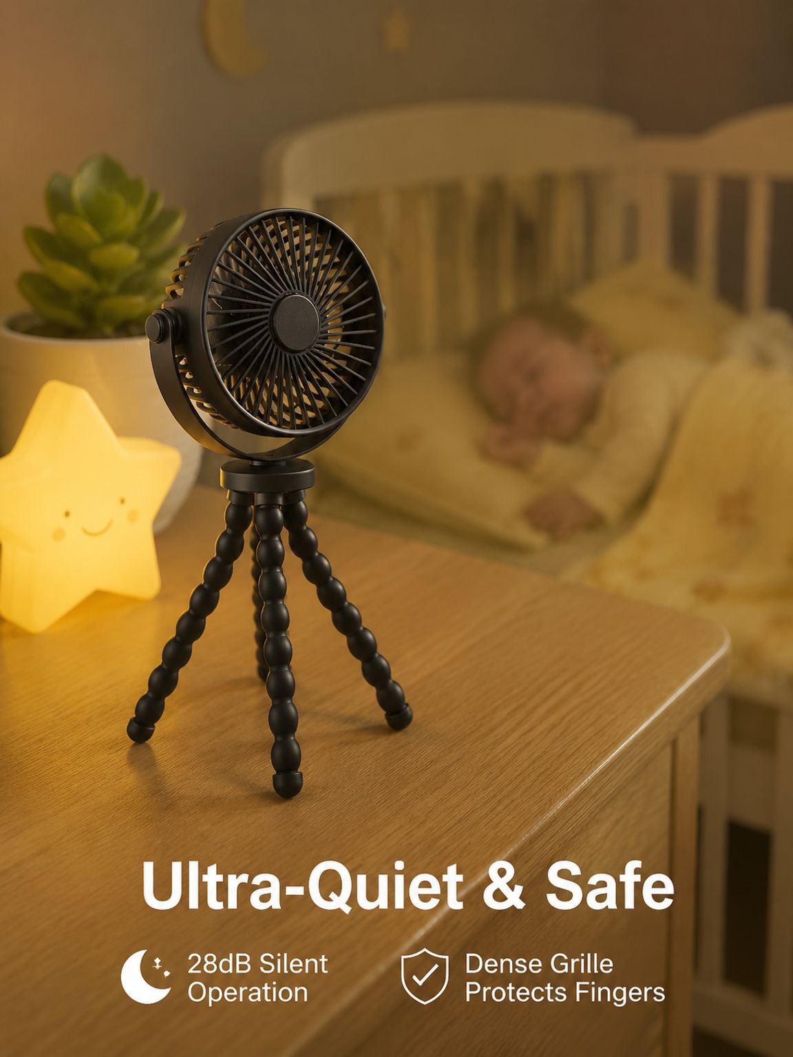 Desktop Fan Long Life Universal Octopus Fan Lasts All Day Portable Outdoor Wind Mute