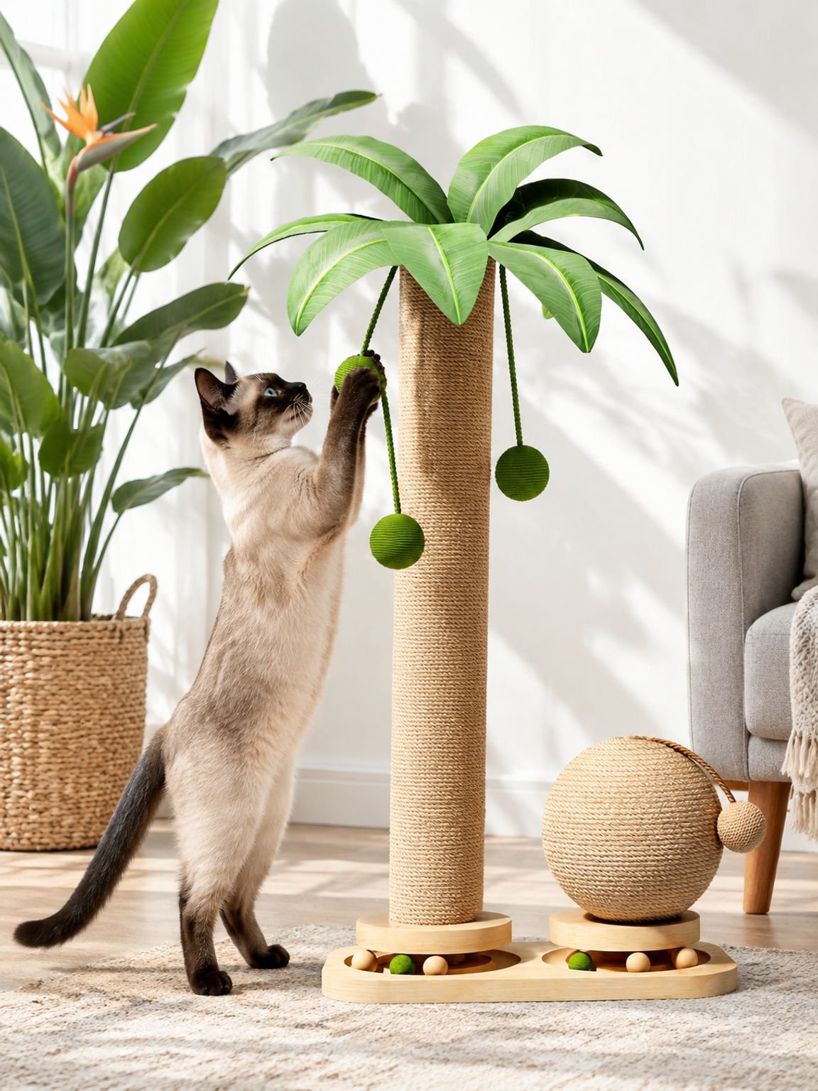 Katzenbaum mit Palmen-Design