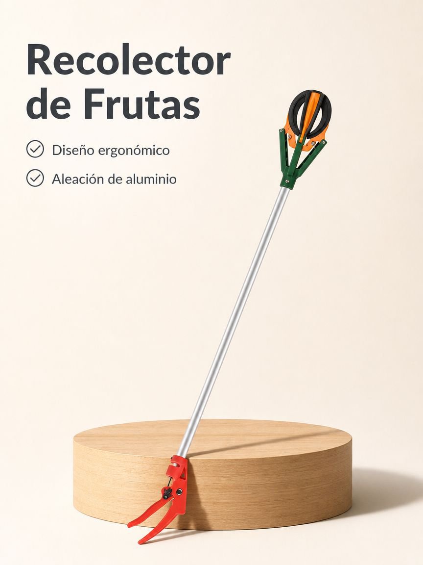 Recolector de frutas de goma blanda de tres garras