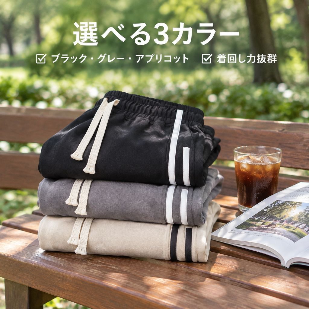 ストレートゆったりカジュアルスポーツパンツ