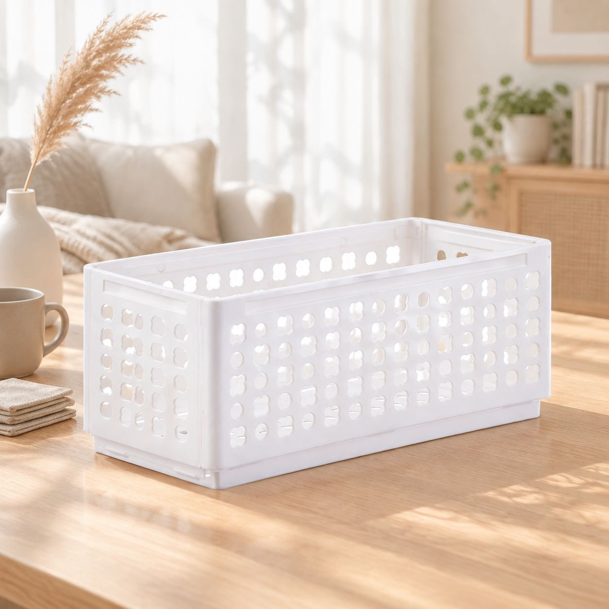 Foldable Desktop Plastic Storage Basket