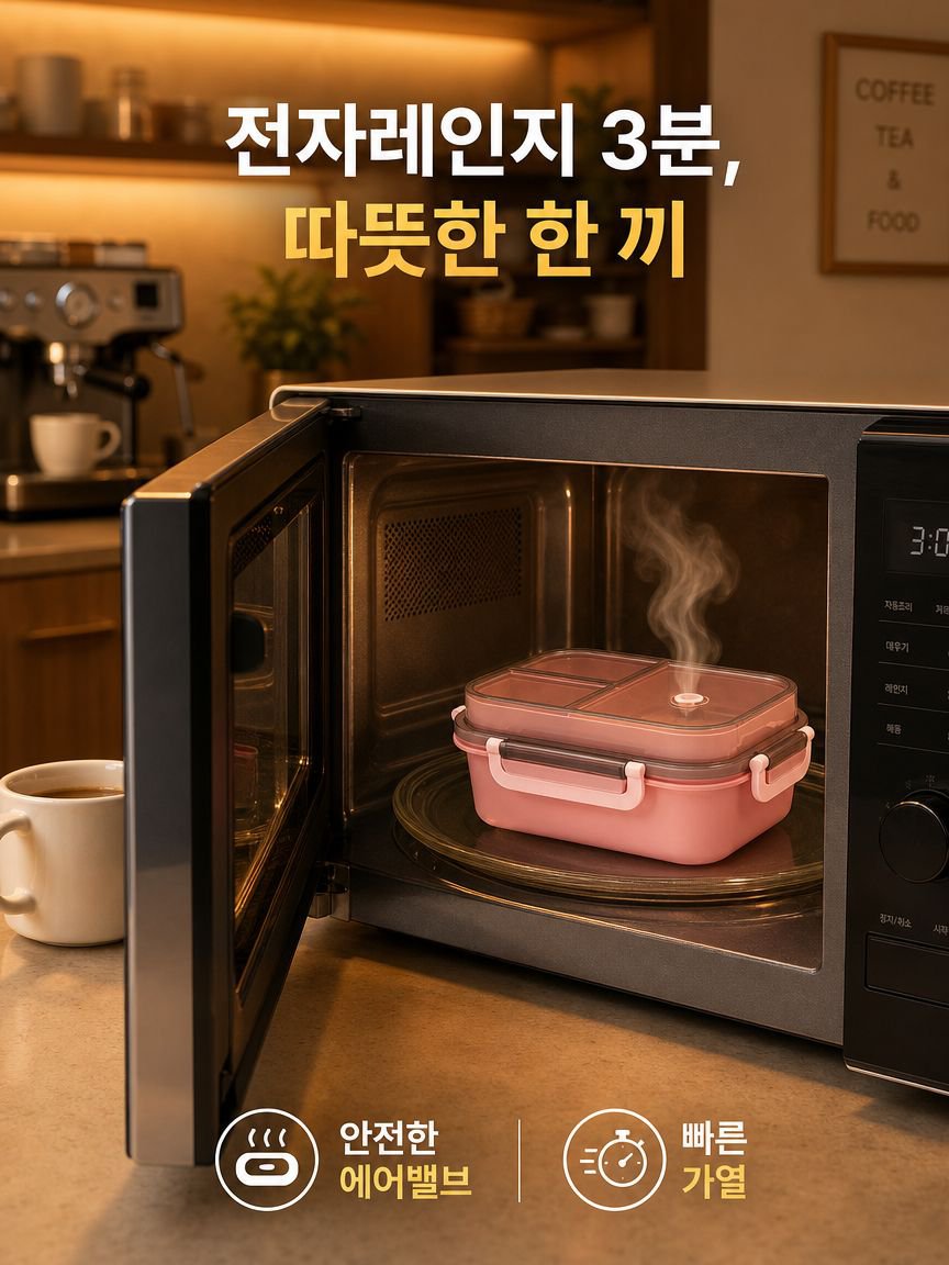 이중 밀폐형 칸막이 도시락