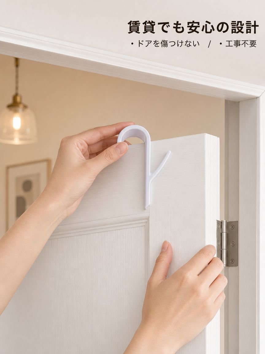 穴開け不要 多機能ドア掛けフック