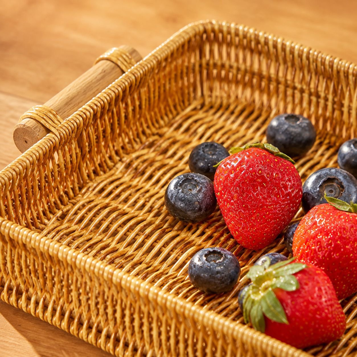 Imitation rattan fruit plate hand-woven Japanese bread basket steamed bun basket living room home st