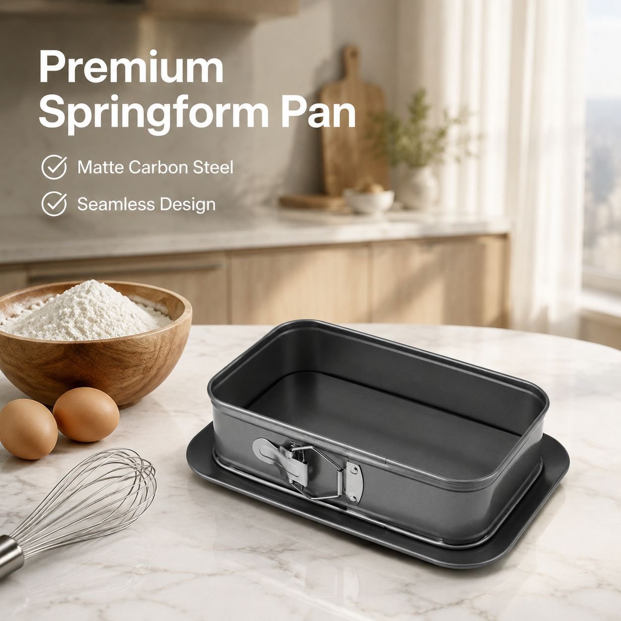 Carbon Steel Springform Baking Pan with Removable Bottom