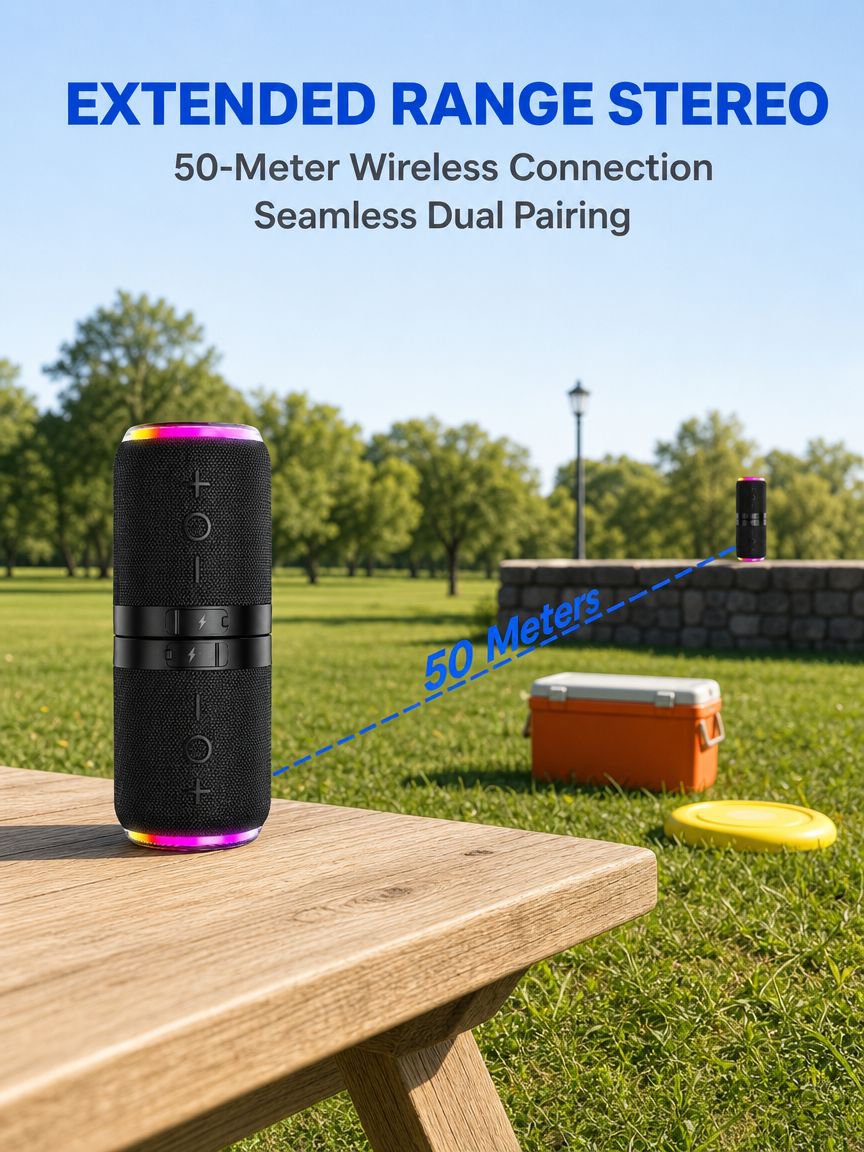 Portable speaker with long battery life