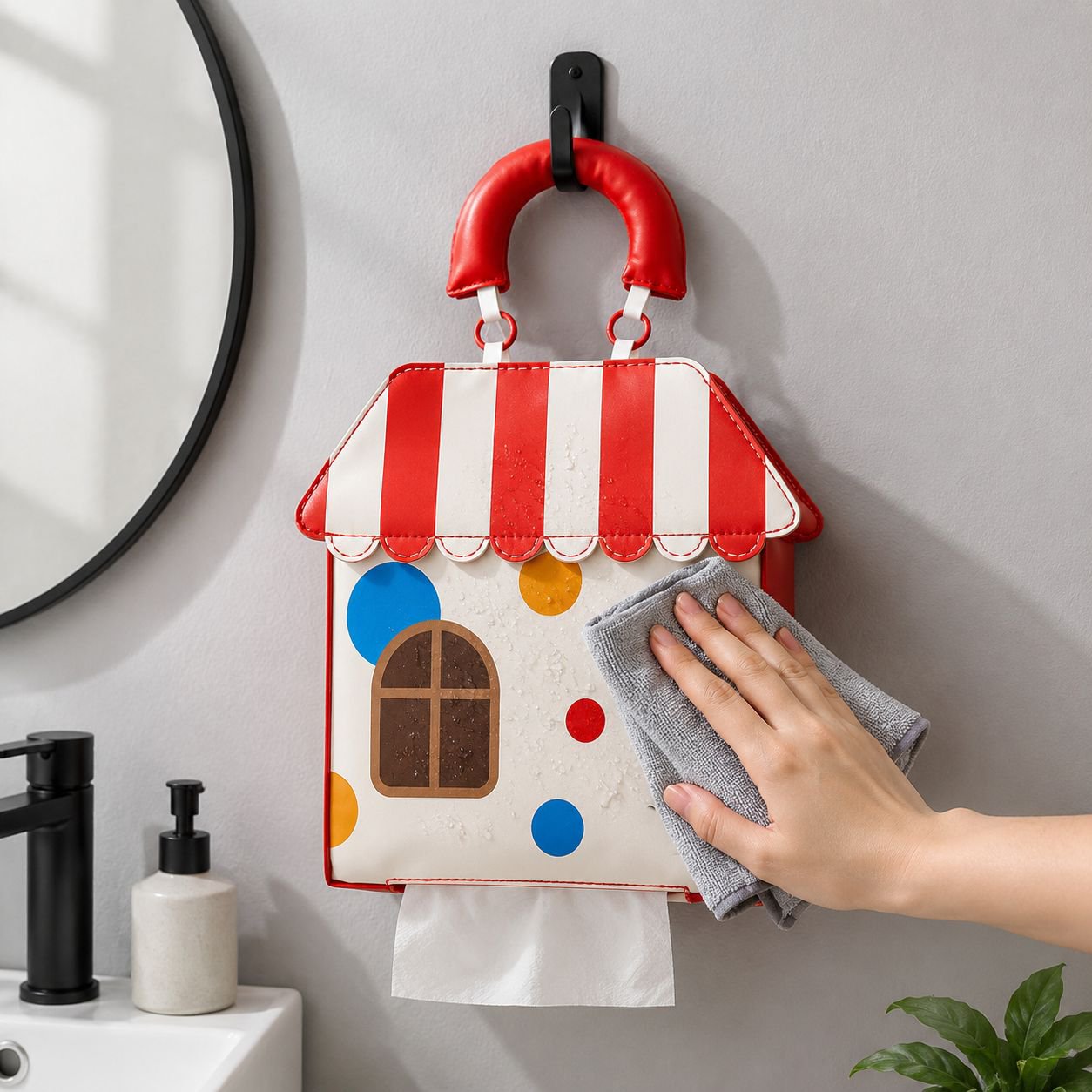 Wall-mounted tissue dispenser for kitchen or bathroom
