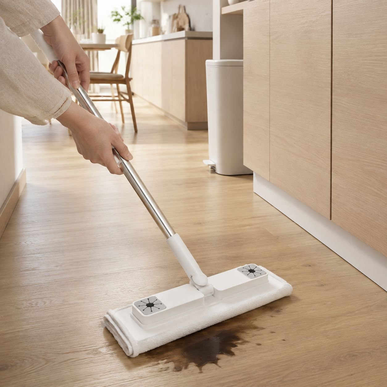 キッチン用使い捨てクリーニングモップの使い方例