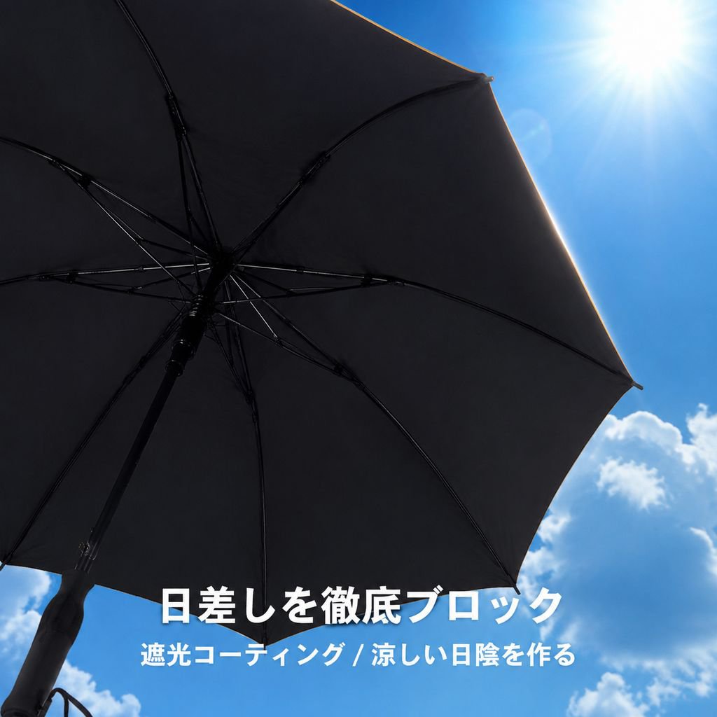 耐風UVカットゴルフ長傘 自動開閉 晴雨兼用傘