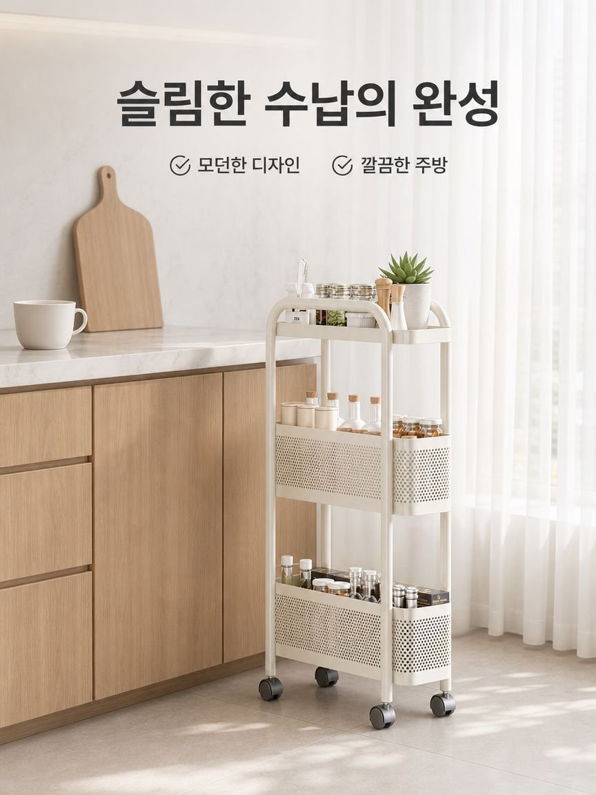 선반 틈새 주방 다용도 냉장고 틈새 수납장 야채 바구니 좁은 화장실 이동 카트