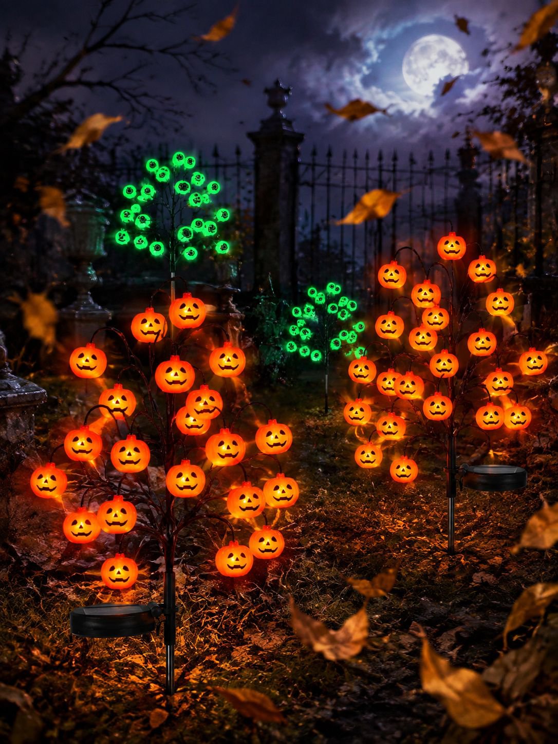 Lampe solaire citrouille d'Halloween JMY - Lampe à branches JMY-Halloween