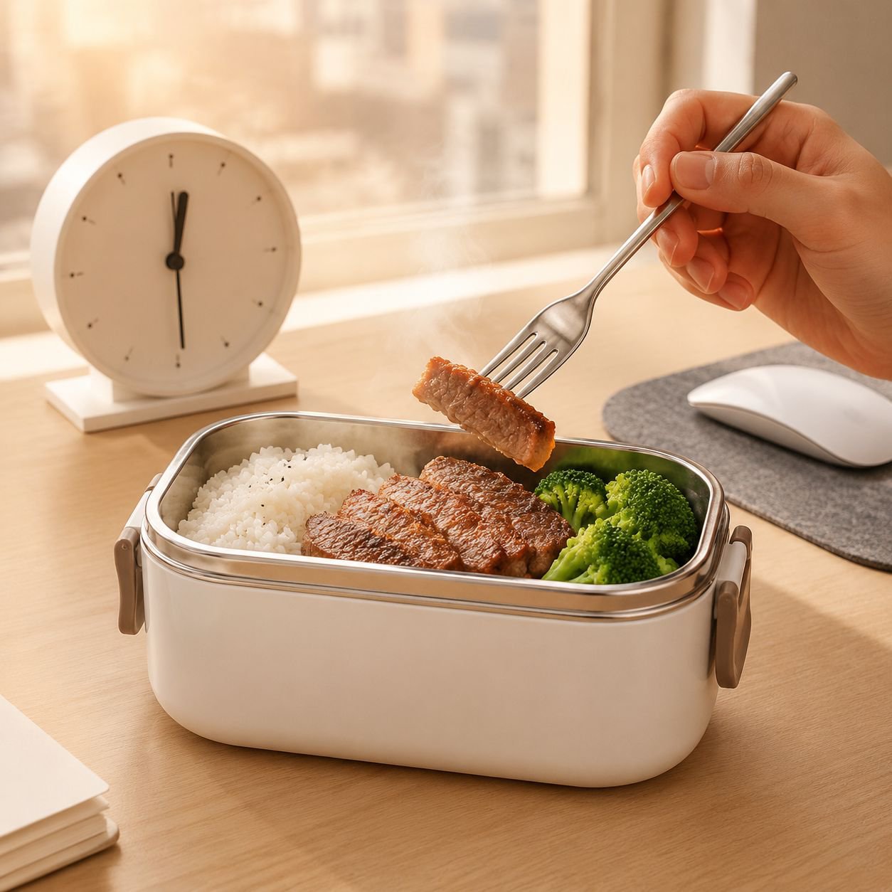 Travel-friendly plug-in lunch box with insulation