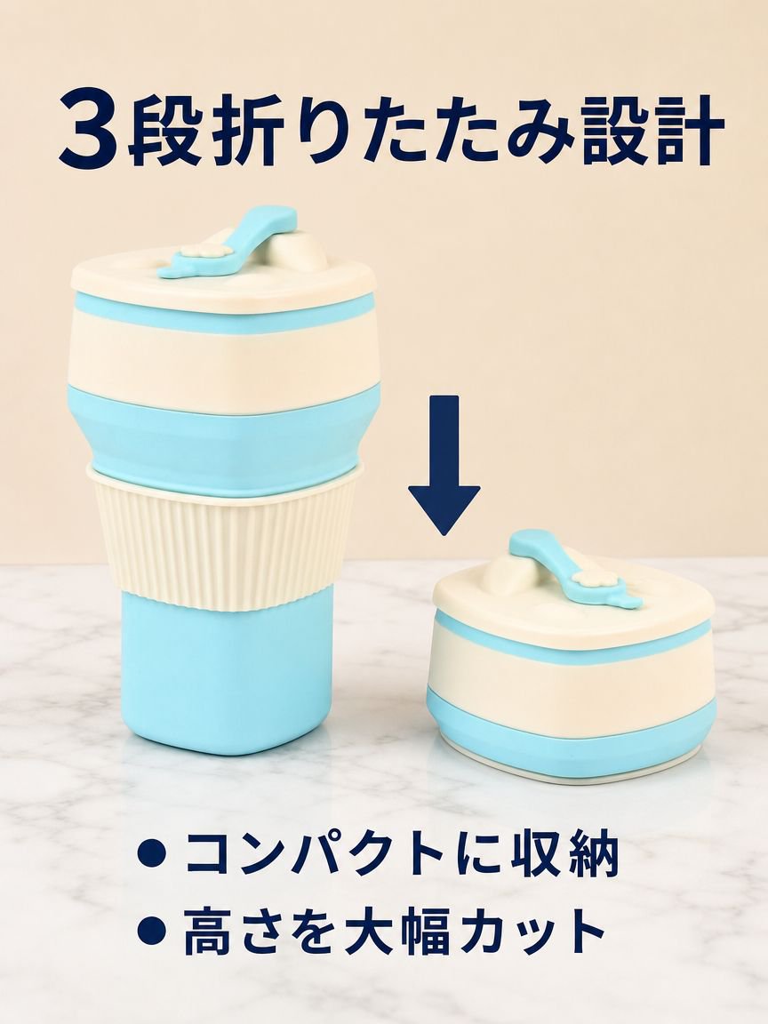 シリコン製折りたたみカップ