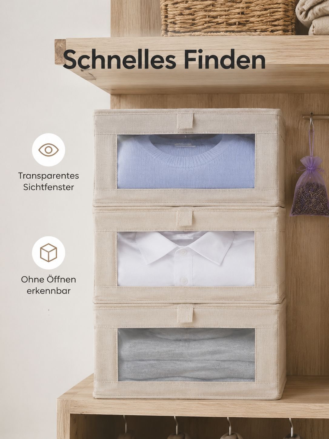 Hochwertige Verarbeitung der faltbaren Baumwoll-Leinen Box