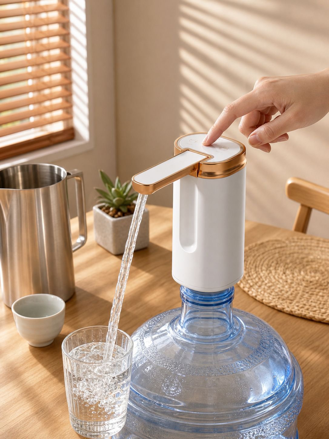 Portable electric water dispenser for home and outdoor