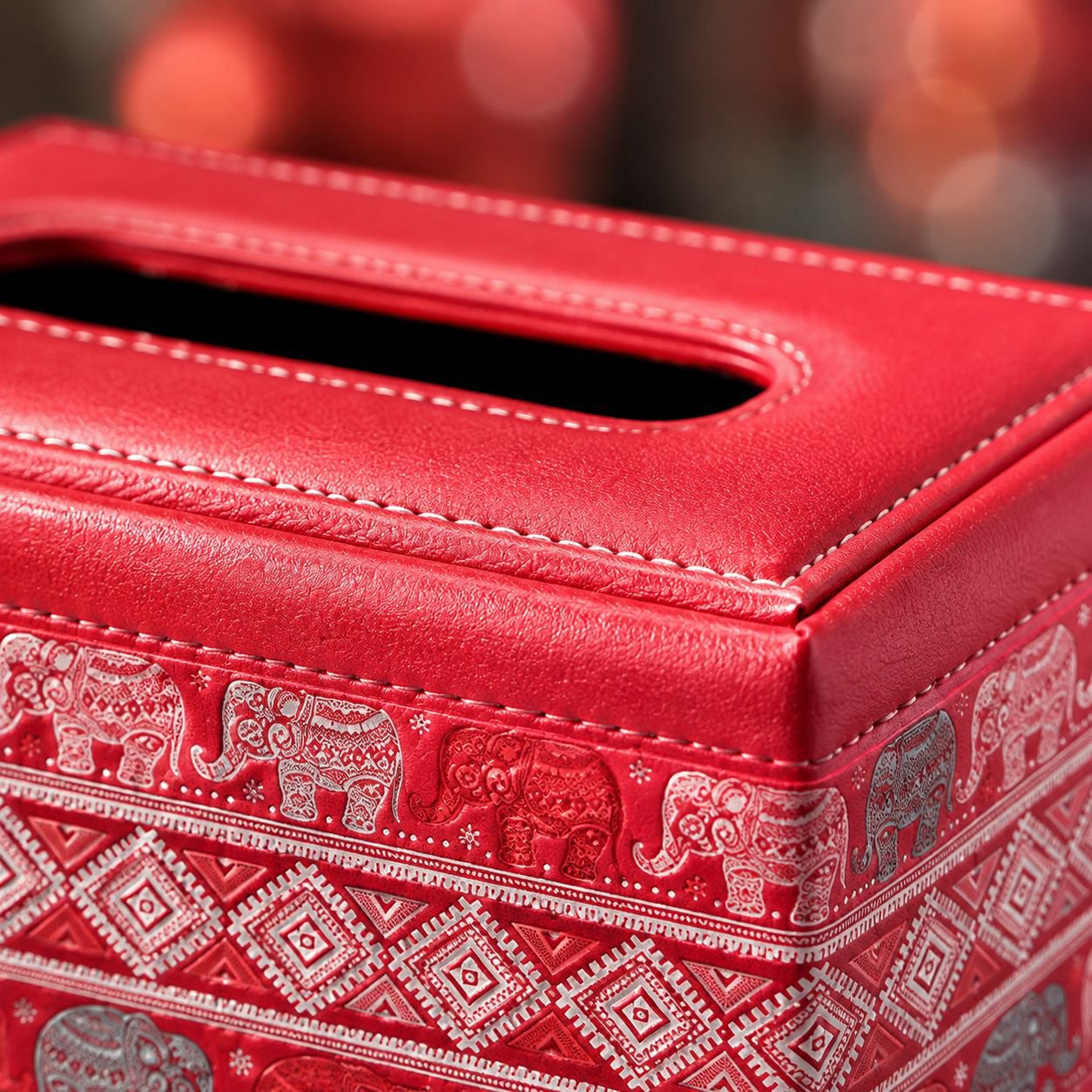 Close-up of sleek tissue box with premium finish