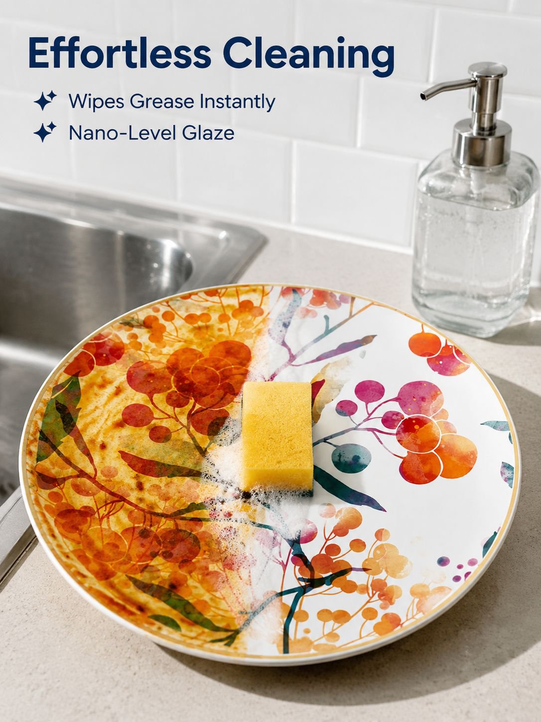 Plate flower ceramic tableware set