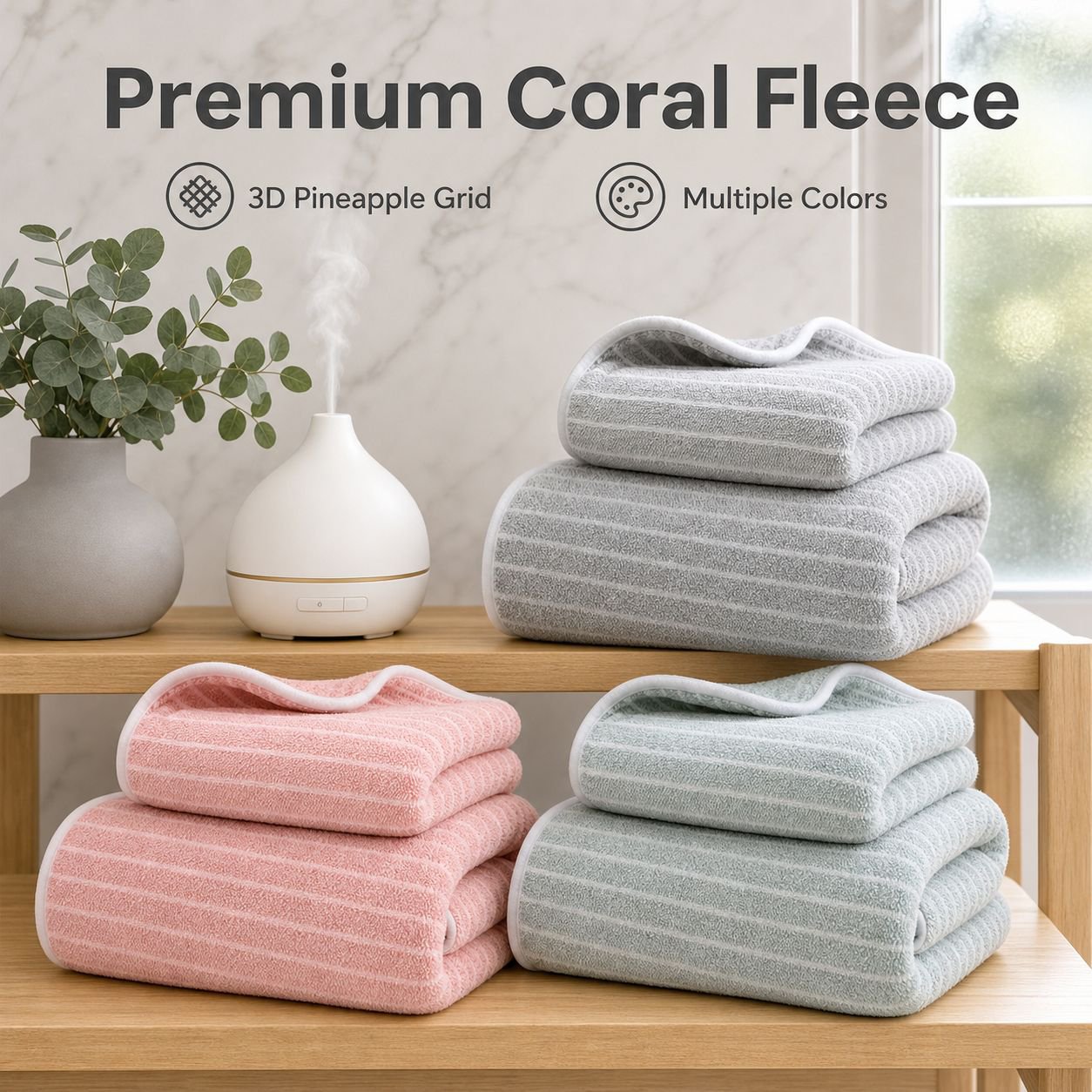 Adult Bath Towel Pineapple Pattern Thick Coral Fleece Absorbent Large Towel Quick-Dry