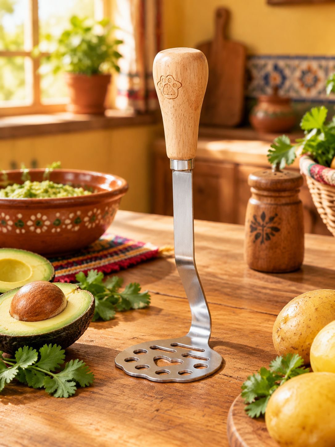 Prensador de papas de acero inoxidable 304