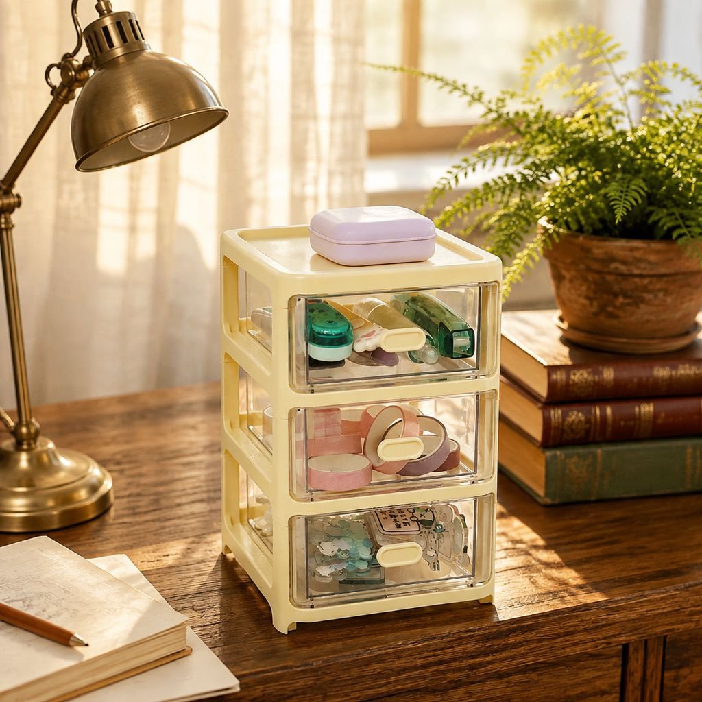 Large Capacity Cute Desktop Organizer, Drawer Entryway Storage, Office Dorm Desk Shelf
