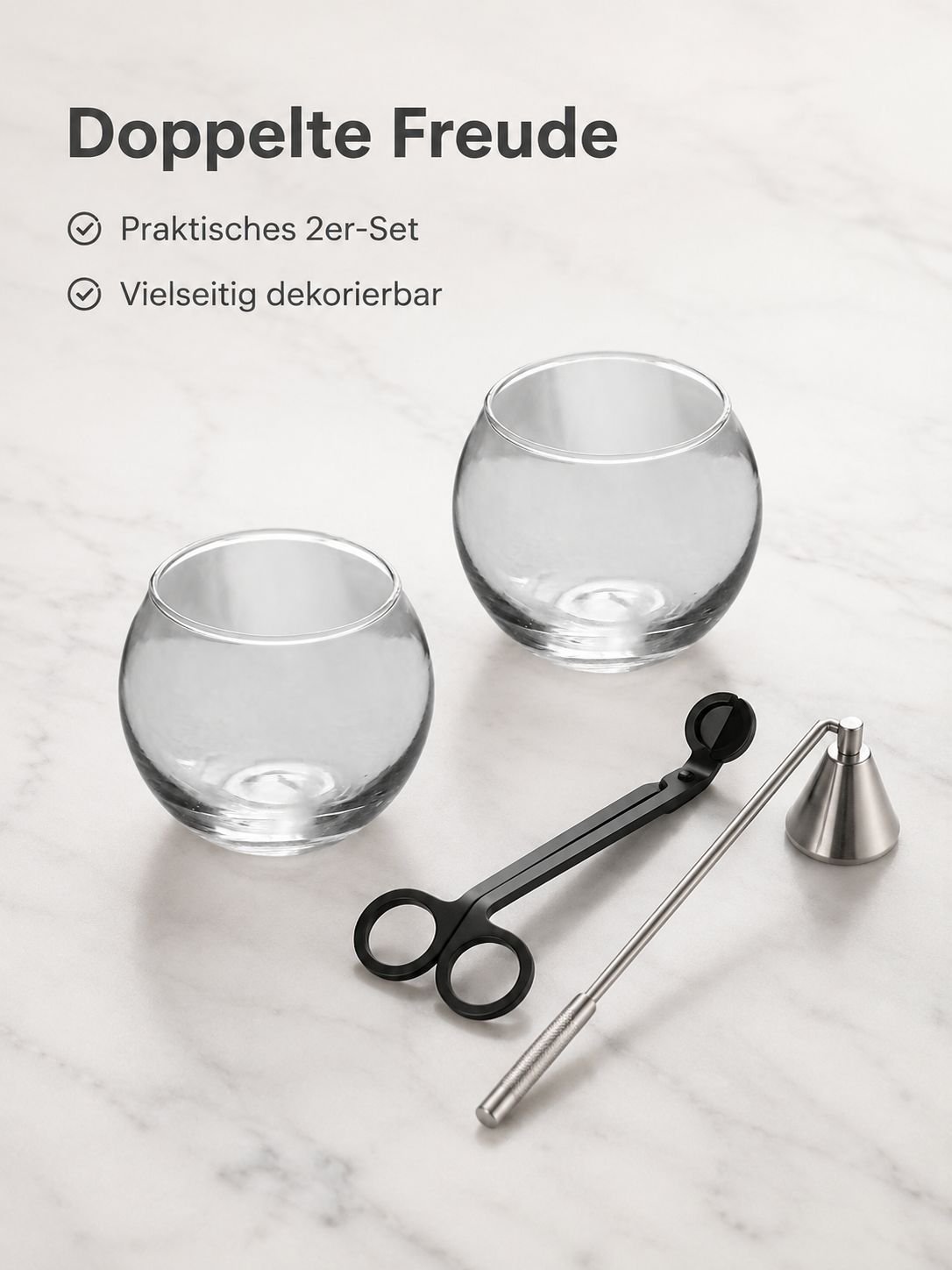 FBA Kerzenset mit drei Kugelbechern (2 Stück/Set)