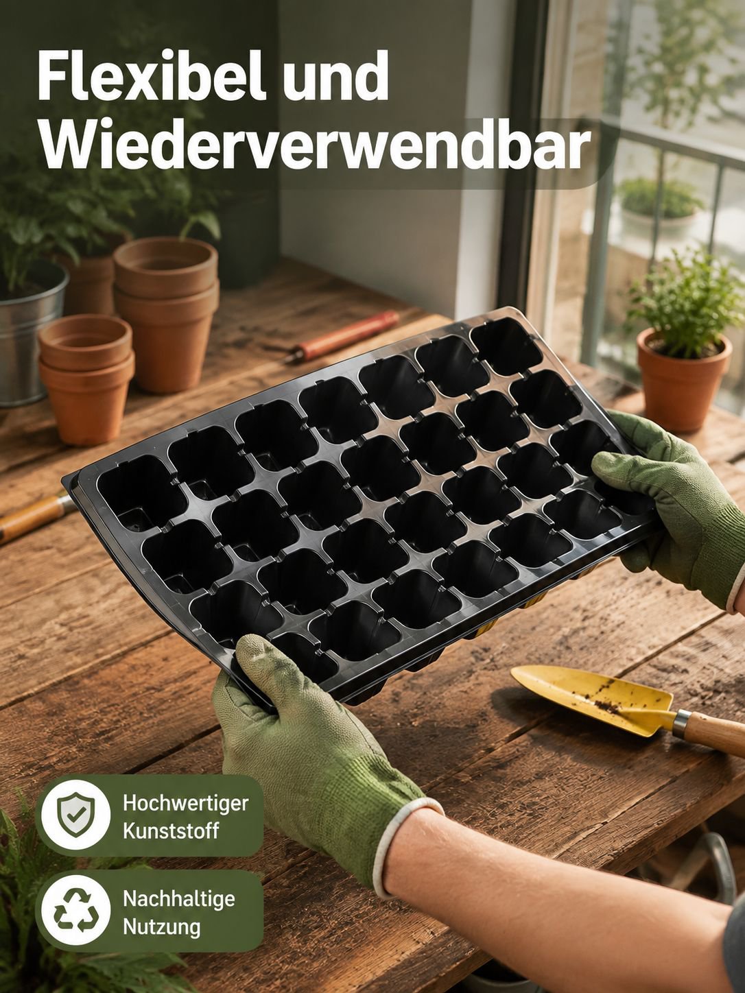 Multifunktionale PET-Kunststoff-Anzuchtschale, speziell für Setzlinge, Blumen, Gemüse und Erdbeeren