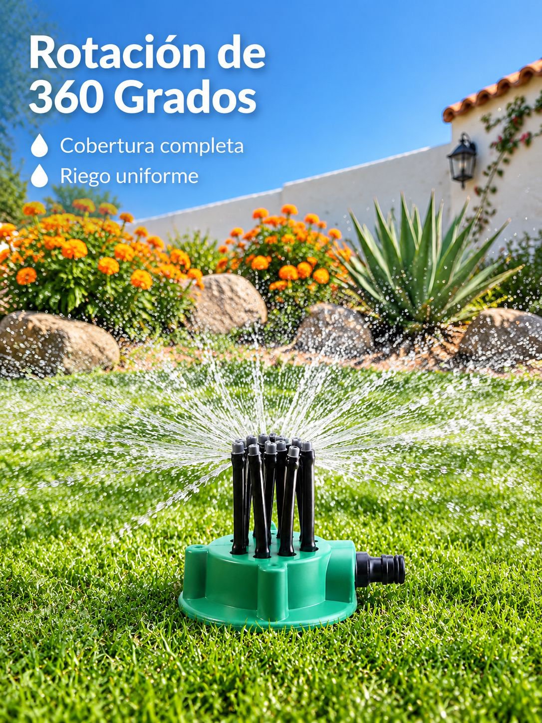Cabezal de rociador de jardín de rotación automática de 360 grados