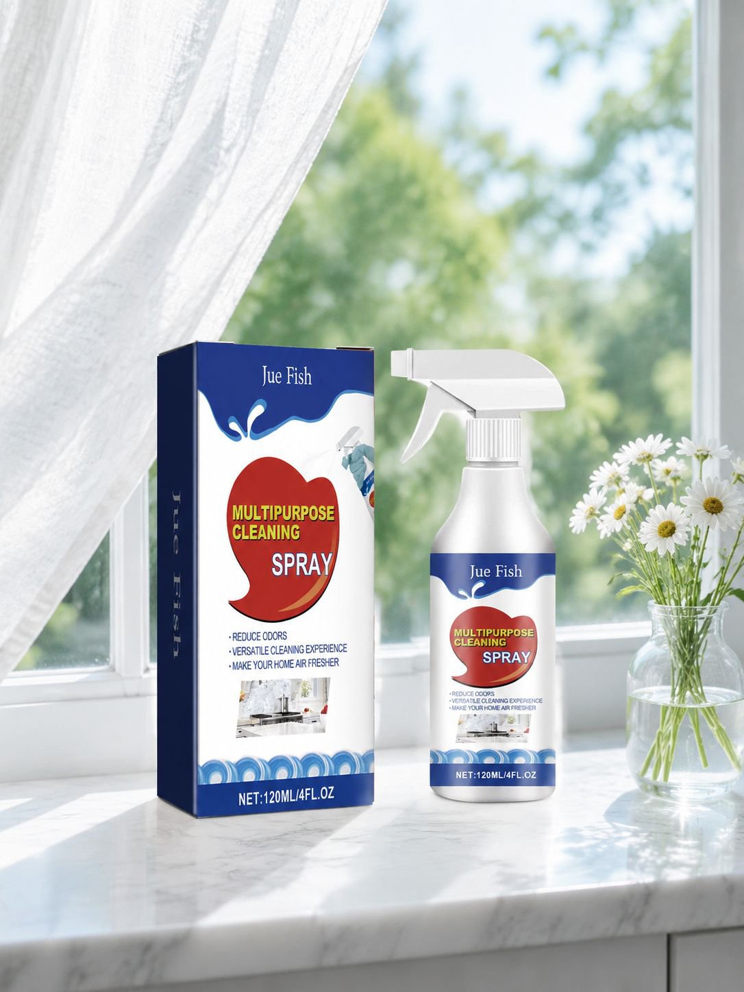 Multifunktionales Reinigungsspray für starke Küchenfettflecken