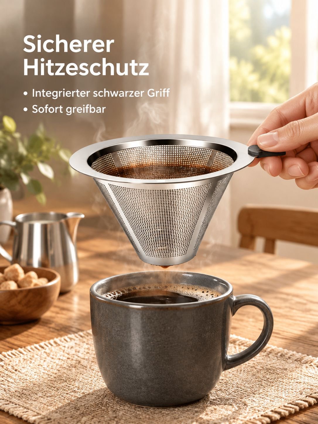 Kaffeefilter für aromatischen Kaffeeaufguss direkt in der Tasse