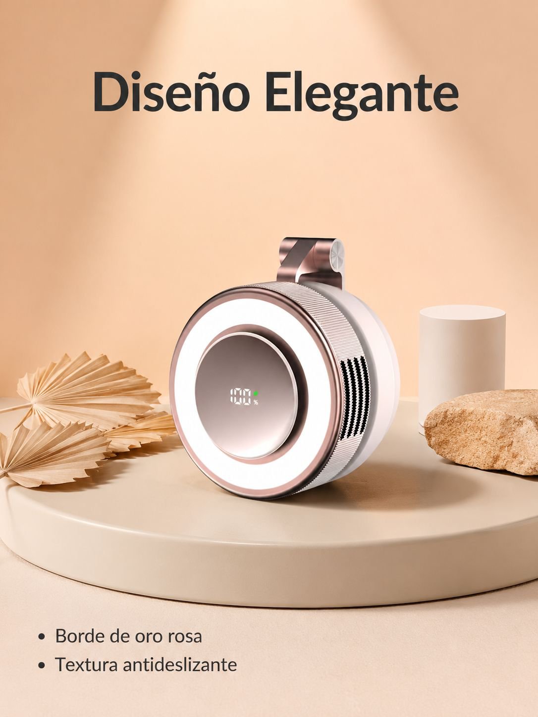 Ventilador portátil sin aspas con luz nocturna USB, luz de relleno magnética y clip giratorio