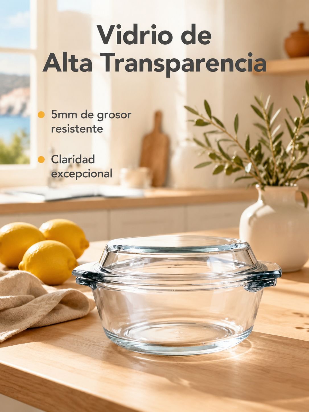 Bol de cristal con tapa