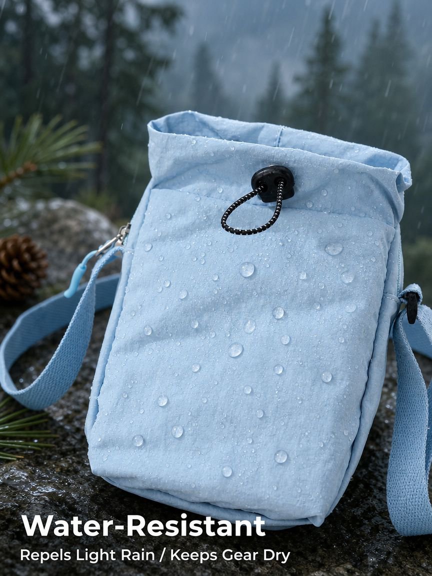 Portable Drawstring Phone Bag, Lightweight Leisure Crossbody Bag, Special for Hiking and Trekking