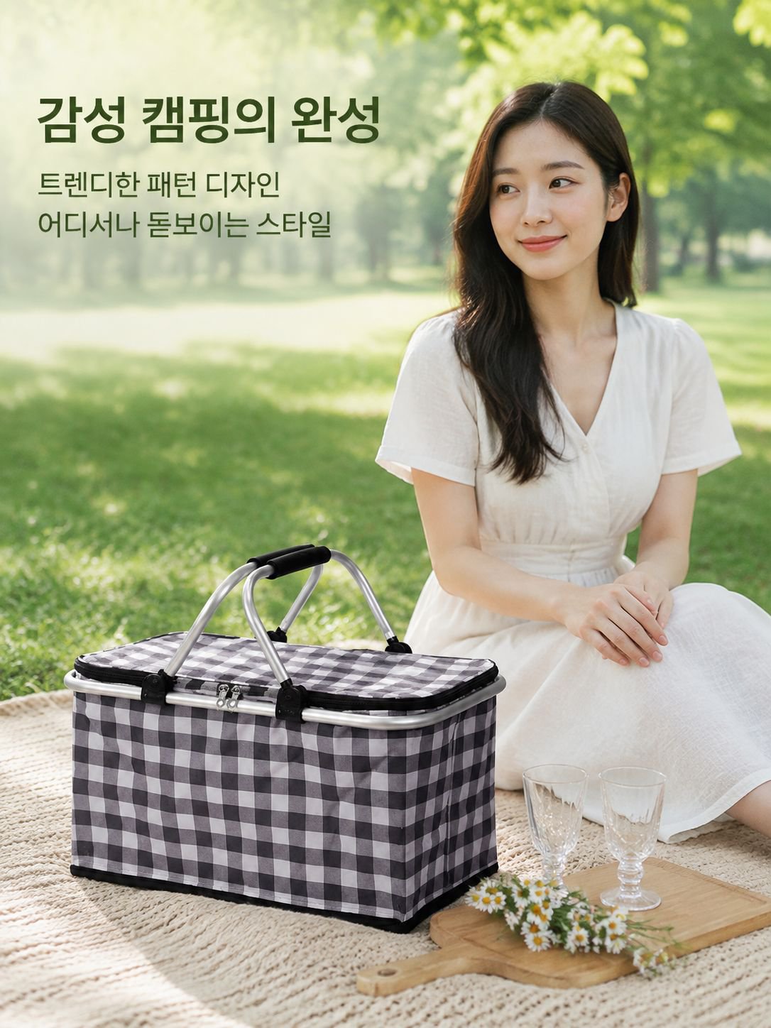 휴대용 접이식 보온 바구니 전체 모습