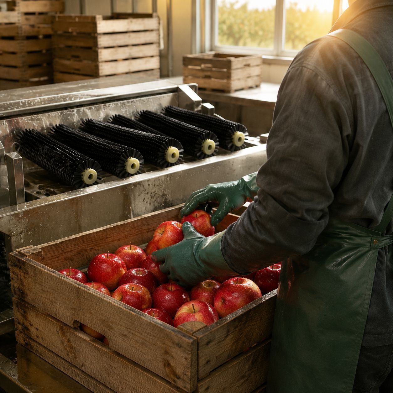 Rodillo limpiador de alta eficiencia para vegetales