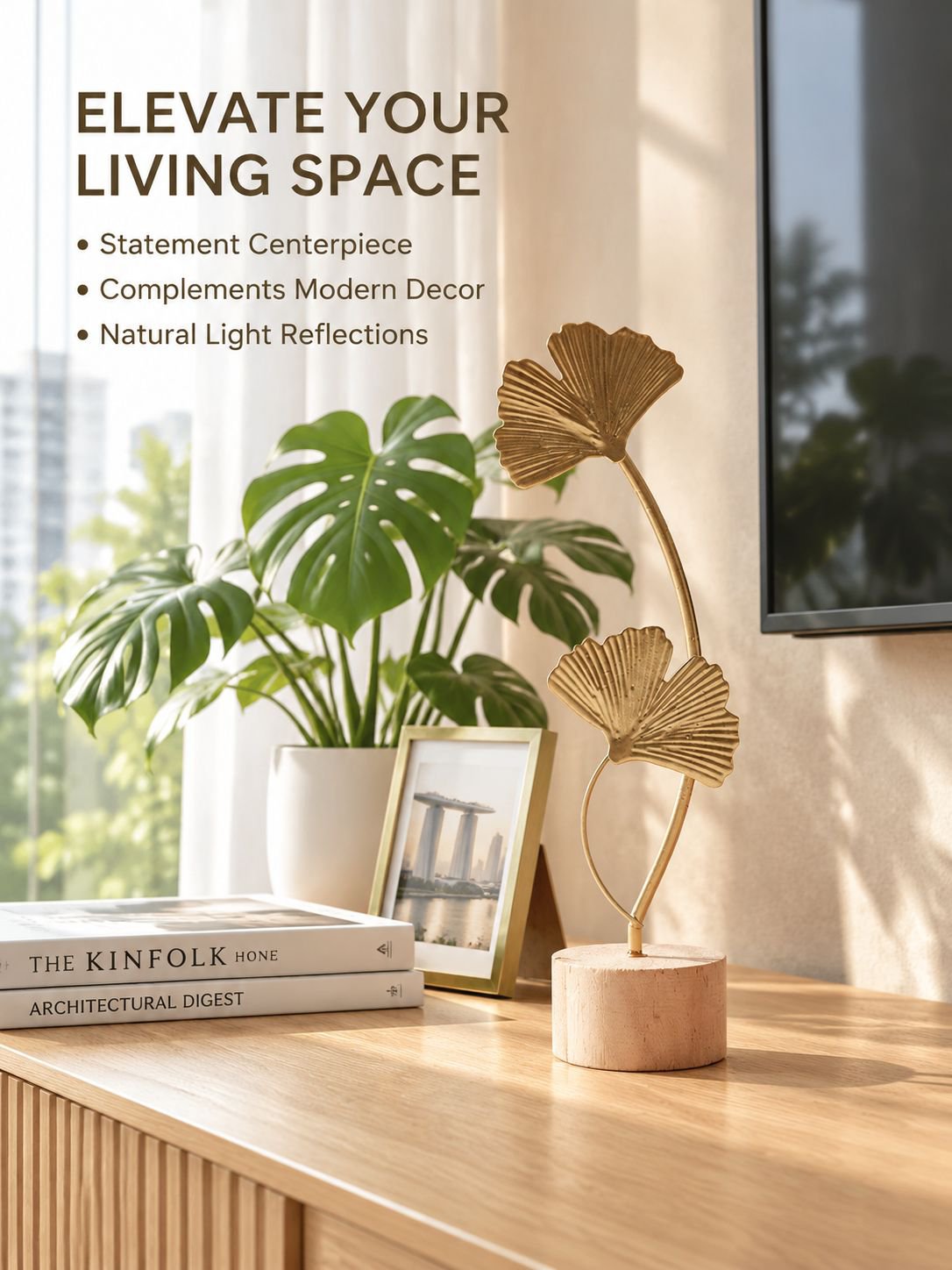Modern minimalist metal ornament