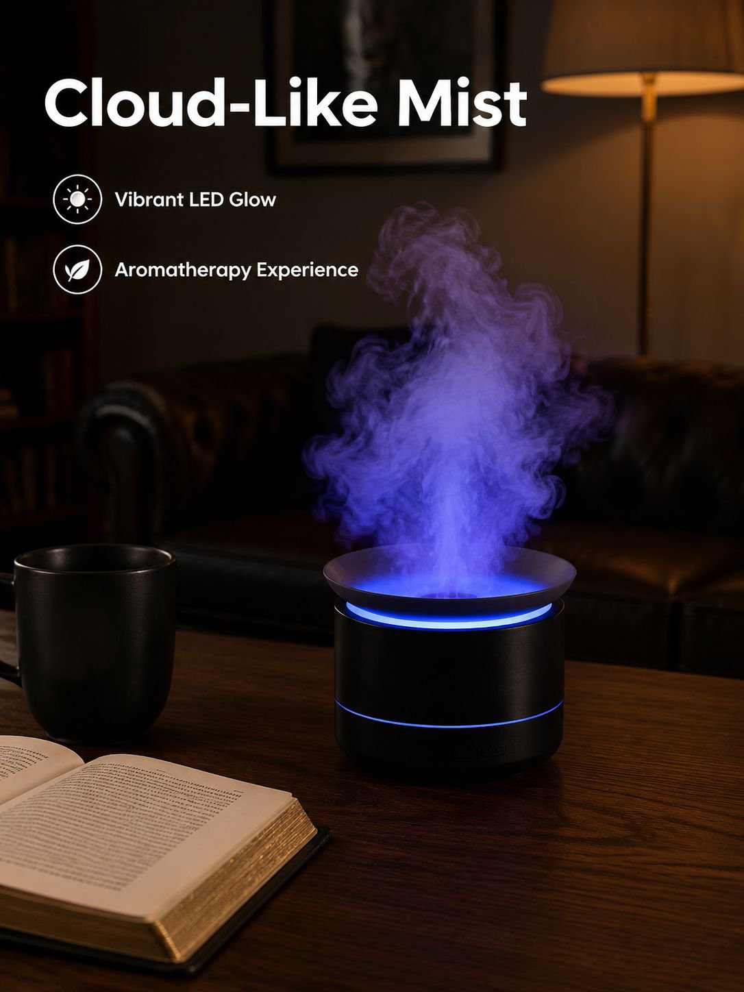 Desktop Cloud Sea Aromatherapy Diffuser Colorful Fog Atmosphere Light for Home Use
