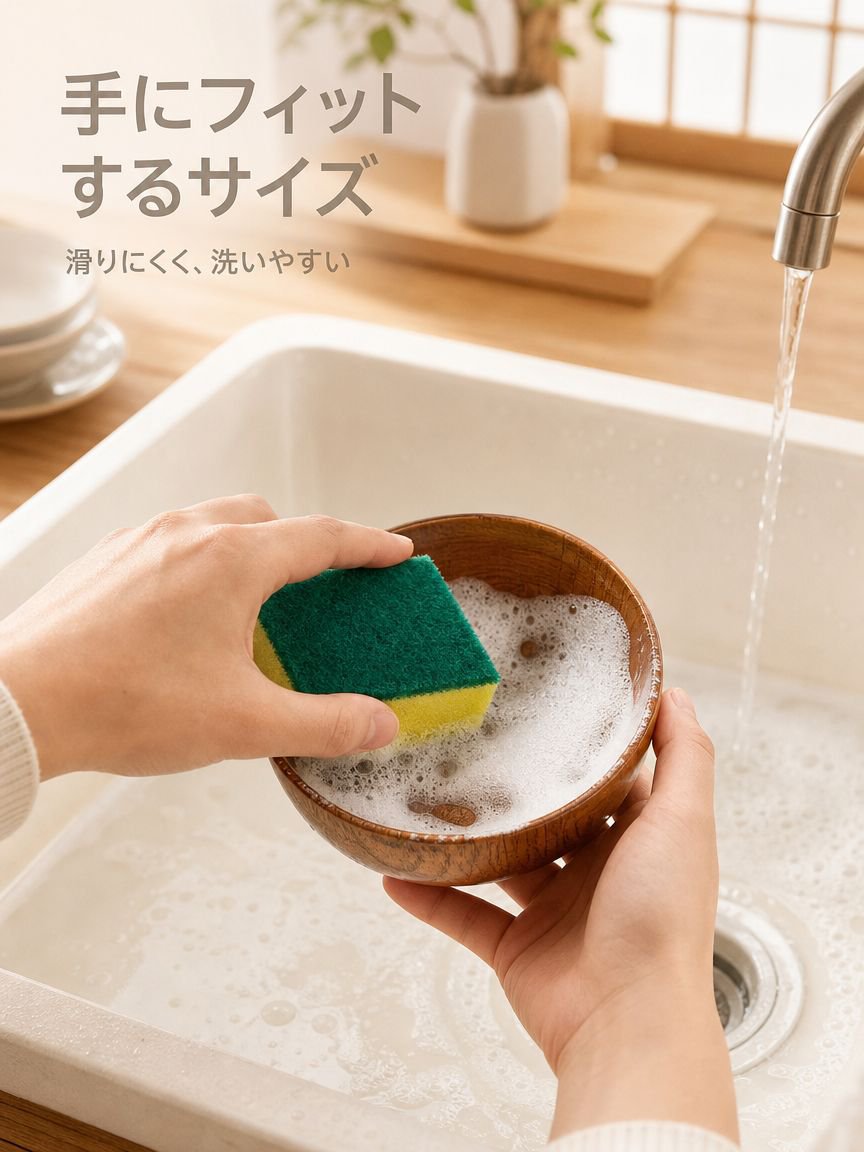頑固な汚れを落とすスポンジたわし
