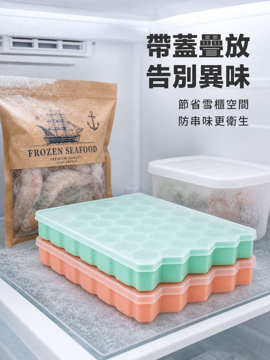 蜂窩矽膠製冰盒37格冰塊模具
