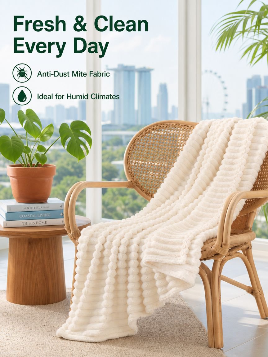 Cooling Soft Rabbit Fleece Summer Blanket