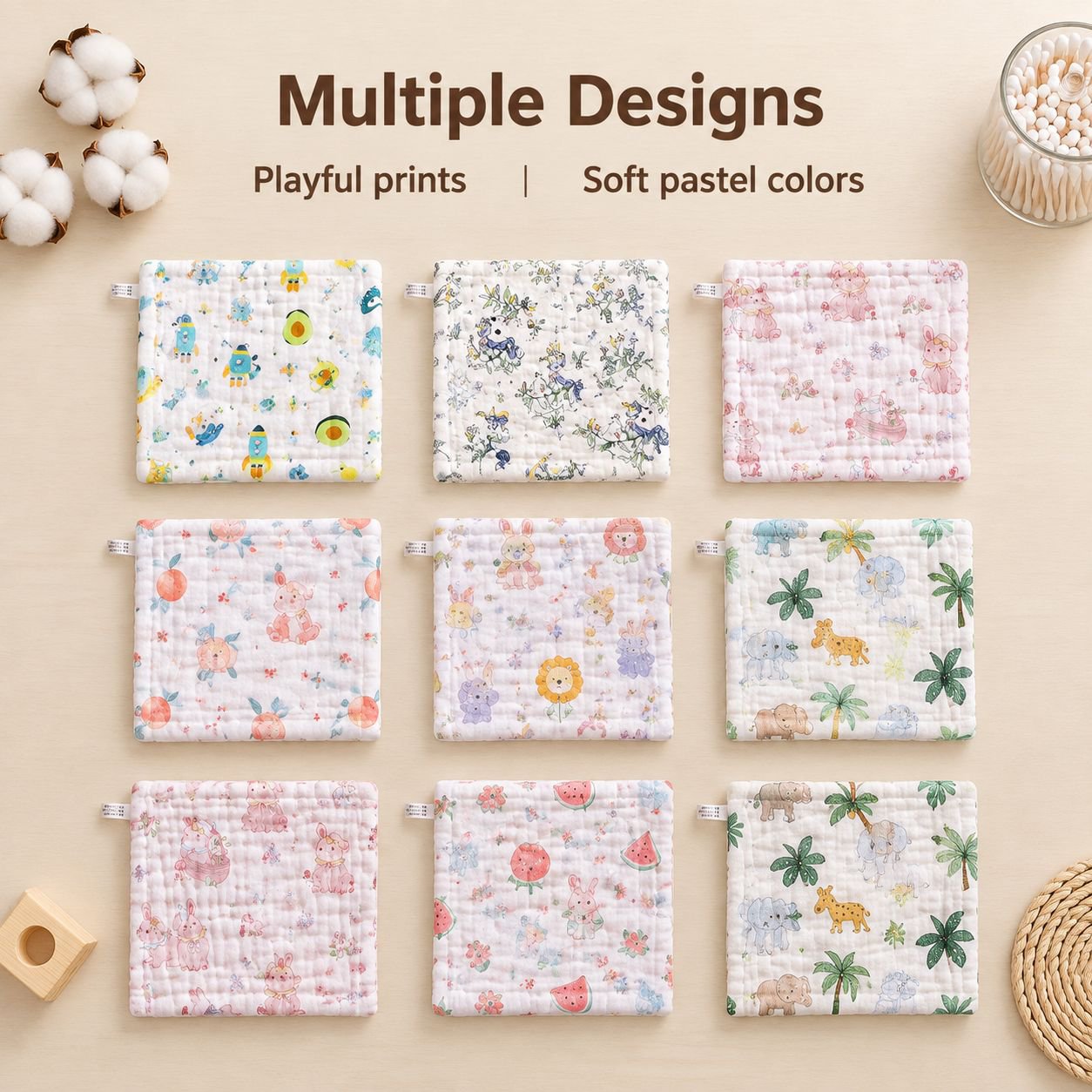 Pure Cotton Gauze Baby Face Towel