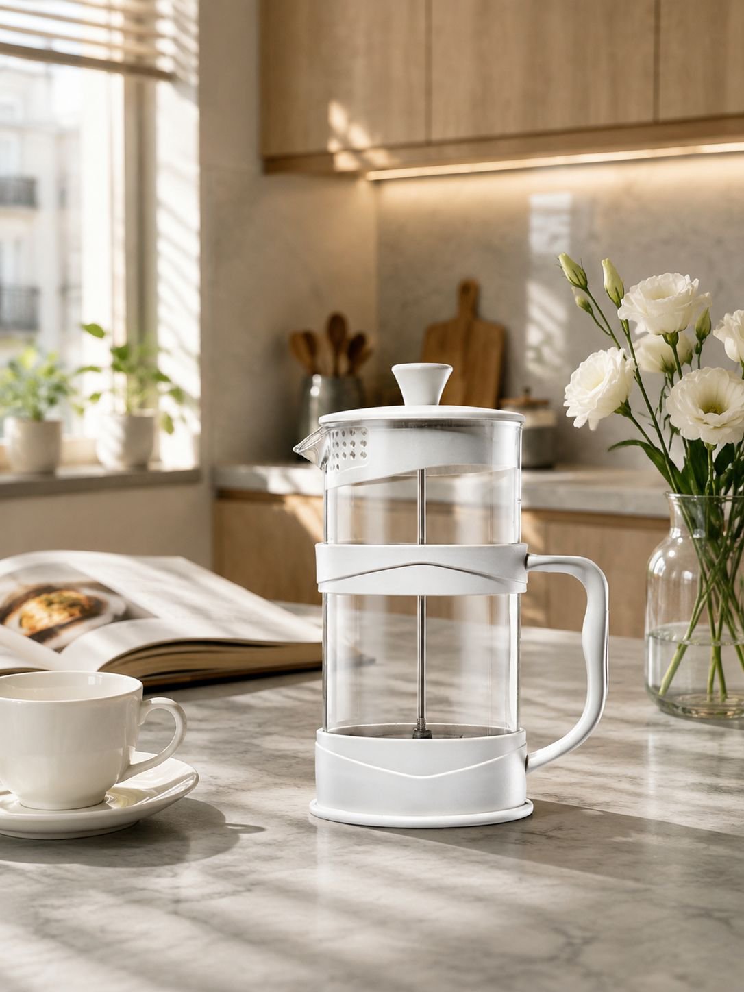 Verre presse à thé avec filtre intégré