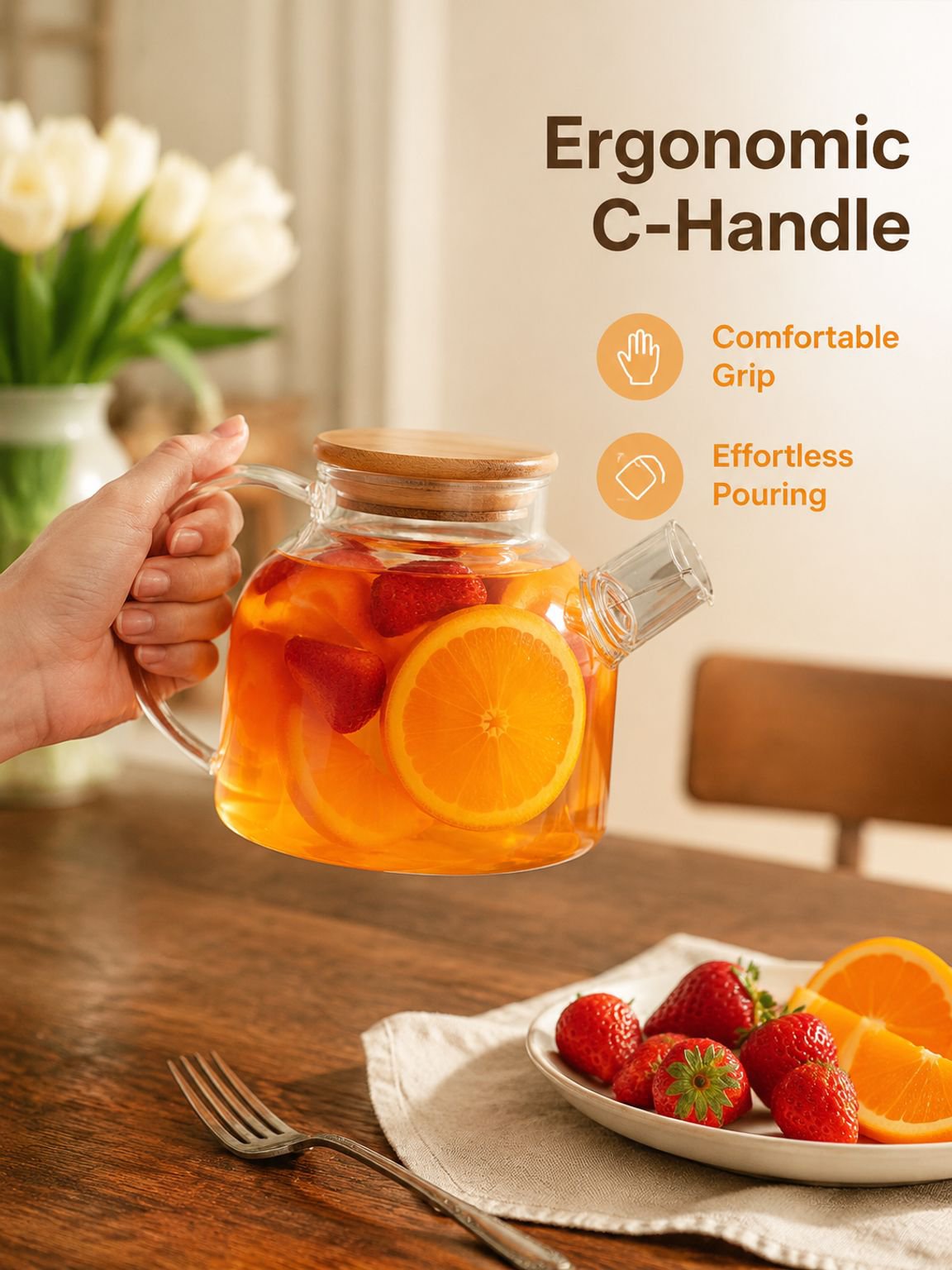 Thickened glass water bottle