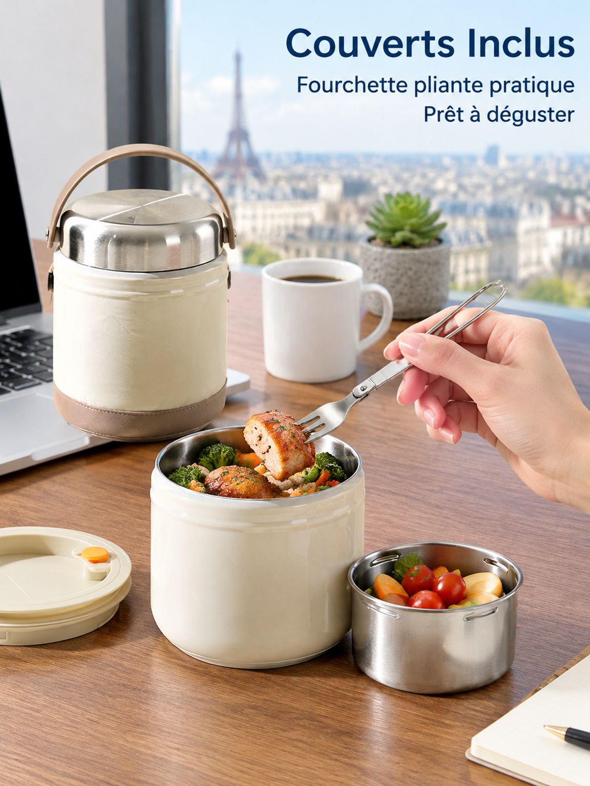 Boîte déjeuner isotherme inox idéale pour le bureau