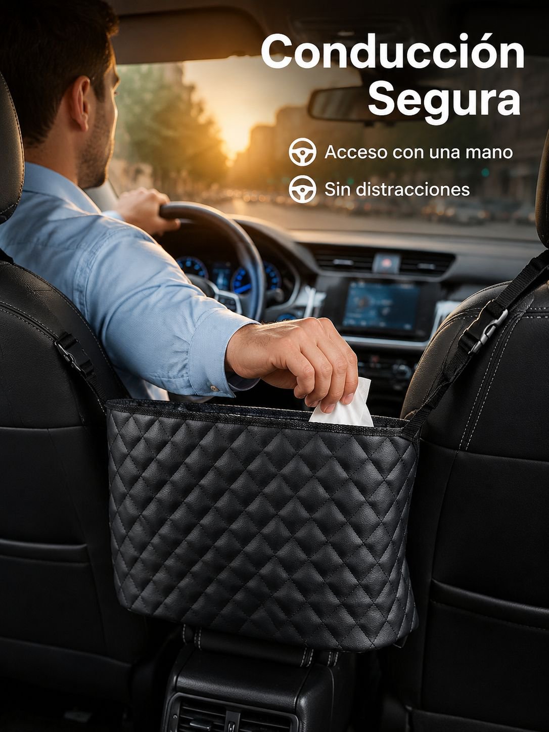 Bolsa colgante multifuncional para asiento de coche